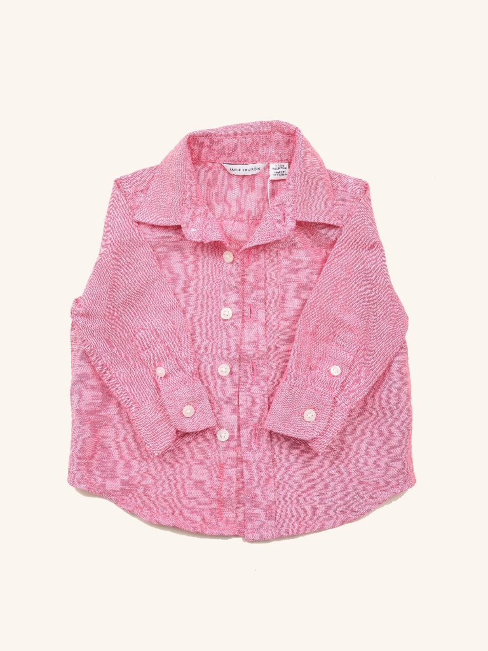 Janie and Jack Pink Linen Cotton Collared Button Down Shirt Baby 3 - 6 month